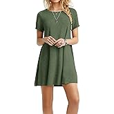 TOPONSKY Women's Casual Tunic Plain Fit Simple T-Shirt Loose Flowy Dress 2023