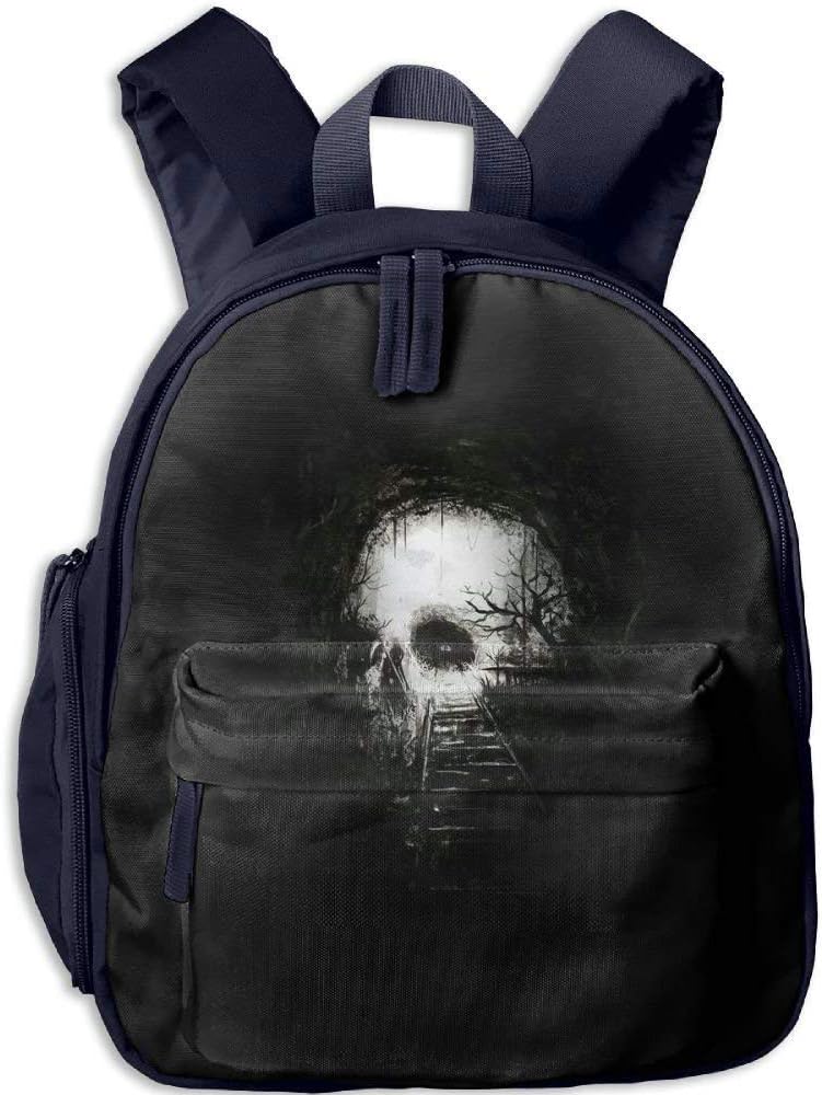 Funny Schoolbag Backpack Black Skeleton Train Exit Kid and Toddler Student Backpack School Bag Super Bookbag