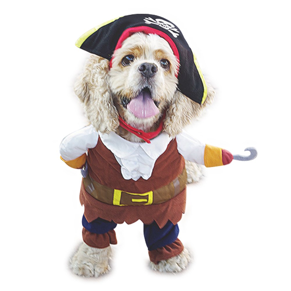 Photo 1 of Mikayoo Pet Costume Fashion Pirates of The Caribbean Style Clothes Halloween Suit with a Hat Costume Apparel for Dog (L)