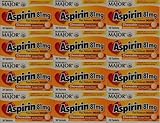 Aspirin 81mg Chewable Orange Flavored Tablets Generic for Bayer Children's Aspirin 36 Tabs per Boxe Pack of 12 Toatal 432 Tabs. by Major Pharmaceuticals