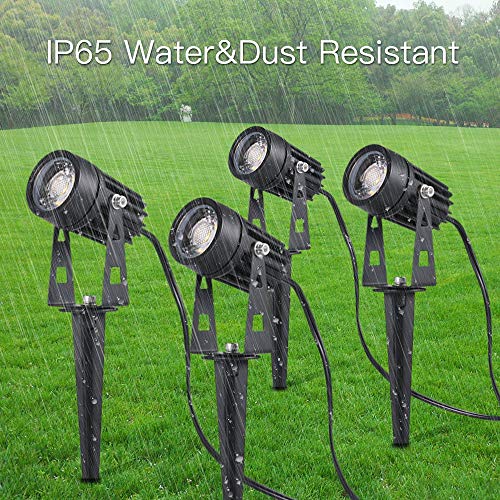 Gartenleuchte,Tomshine 4er Set Gartenbeleuchtung mit Erdspieß Gartenstrahler mit Stecker, 1800LM SUPER HELL/IP65… – Bild 4
