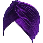 beauty YFJH Pleated Stretch Ruffle Women's Velvet Chemo Turban Hat Wrap Cover
