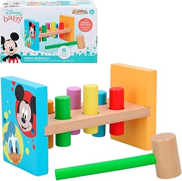 Disney - Juguete de madera Juego martillo niños niñas 1 2 años Juguete educativo Preescolar para niños Montessori Juguetes bebes 1 2 años Juego golpear al topo Disney: Amazon.es: Juguetes y juegos