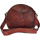 Madosh, Genuine Leather Women's Crossbody Semi-Circular Hobo Style Shoulder Bag