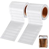 Teling 2 Rolls 1000 Pcs Tamper Evident Tape 2.75 x 0.5 Inch Tamper Proof Stickers Decals Evident Blank Tape Resistant Stickers for Food Drink Packaging Sealing Delivery Supply (Clear)
