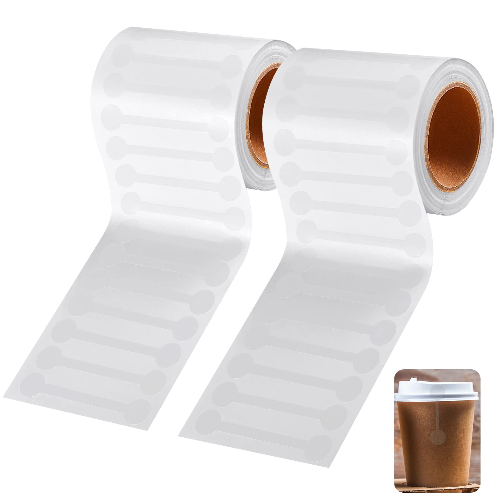 Photo 1 of Teling 2 Rolls 1000 Pcs Tamper Evident Tape 2.75 x 0.5 Inch Tamper Proof Stickers Decals Evident Blank Tape Resistant Stickers for Food Drink Packaging Sealing Delivery Supply(Clear)