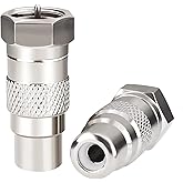 Goupchn Atari 2600 TV Adapter F Type Male to RCA Female Coax Coaxial Connector Converter 2PCS for Atari 2600/7800, Sega, Comm