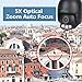 SV3C 1080P Outdoor PTZ WiFi Security Camera,Pan Tilt Zoom (5X Optical) Wireless Surveillance CCTV IP Camera with Audio,Waterproof Dome Camera,165ft Night Vision,Support Max 128GB SD Card,Black