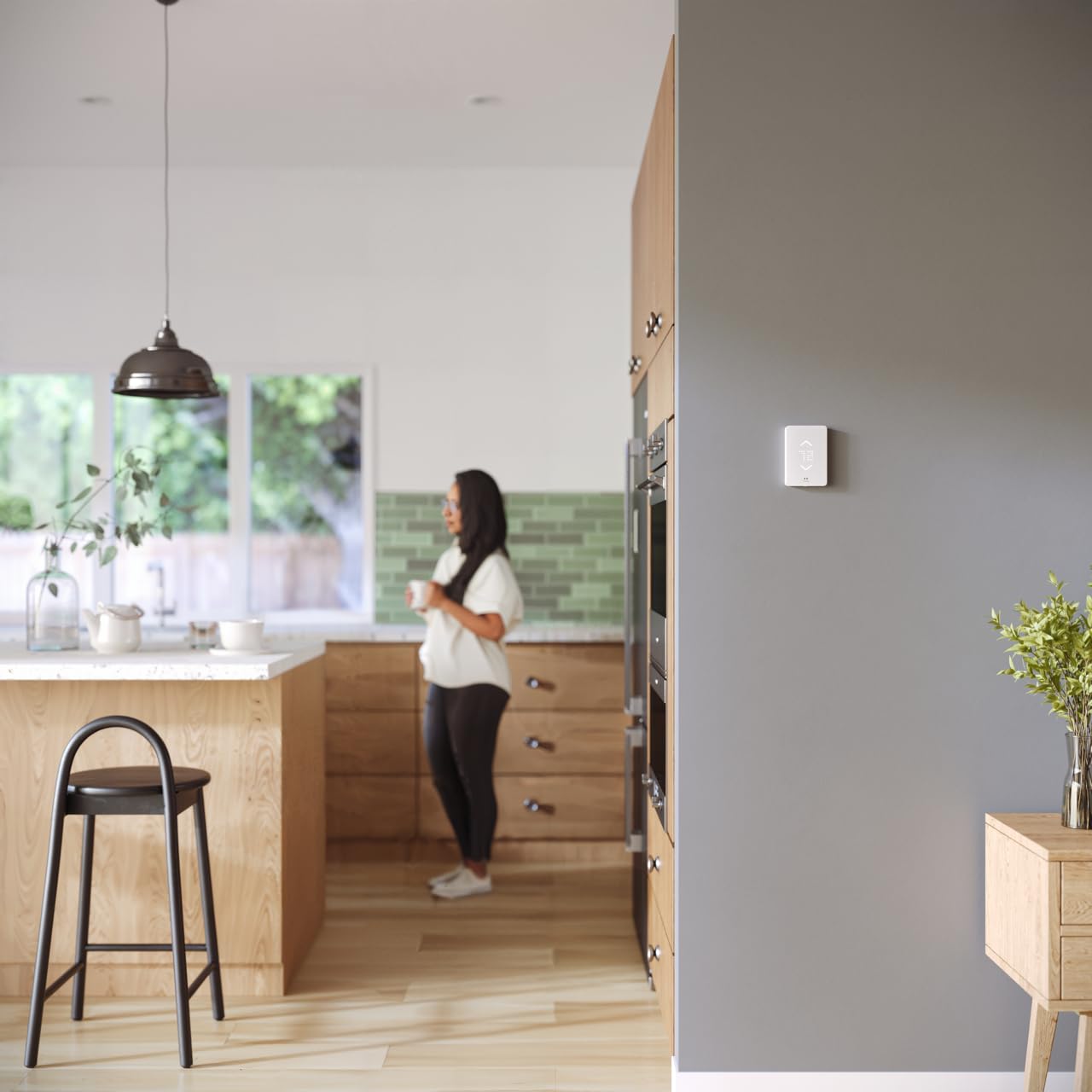 Mysa Smart Thermostat for Electric Baseboard Heaters 240V | Remote Control with 100% Free APP | Easy Install | HomeKit, Alexa, Google Home | Wi-Fi Programmable | Temp. & Humidity Alerts - View 2