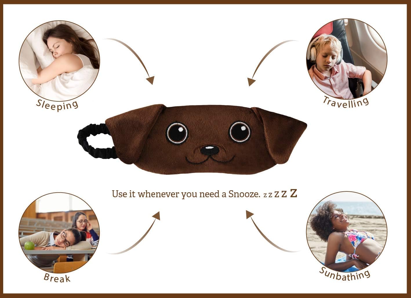 Dog Animal Plush Sleep Eyemask (Brown Labrador Retriever) - Image 4