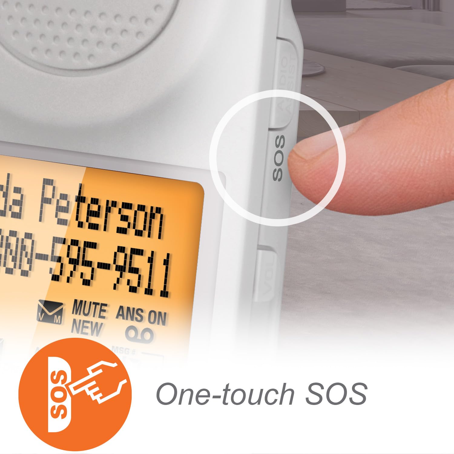 VTech Amplified Cordless Senior Phone with Answering Machine, Call Blocking, 90dB Ringer, Audio Assist, Big Buttons