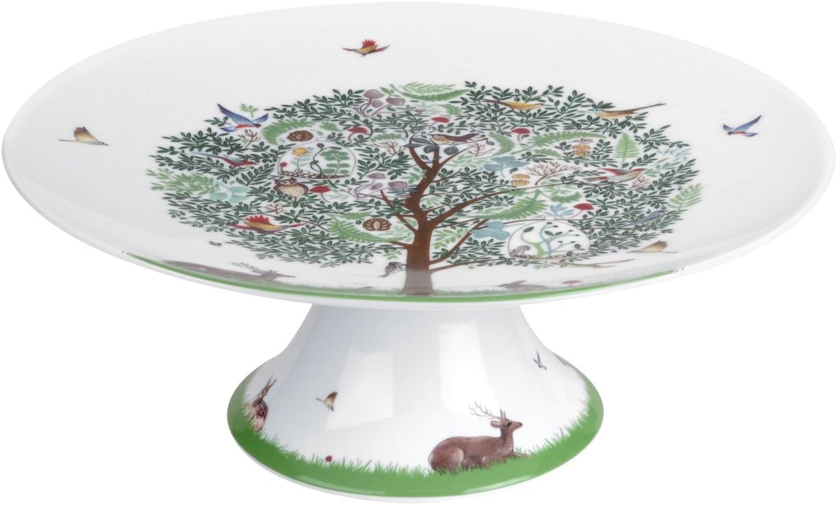 Portmeirion Home & Gifts Footed Cake Stand, Ceramic, Multi-Colour, 27 x 27 x 8.9 cm