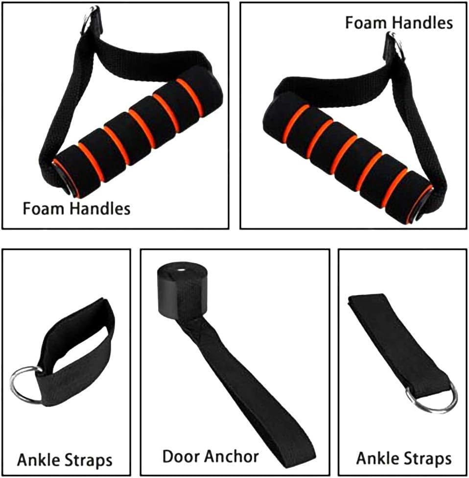 Rommisie 11 Pack Resistance Bands Set, Portable Home Workouts Accessories, Exercise Bands with Door Anchor, Handles, Legs Ankle Straps for Resistance Training, Physical Therapy, Yoga, Pilates : Sports & Outdoors