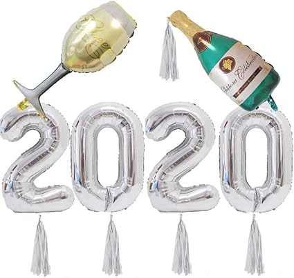 Amazon Com 2020 Balloons Silver 40inch Champagne Bottle Balloons