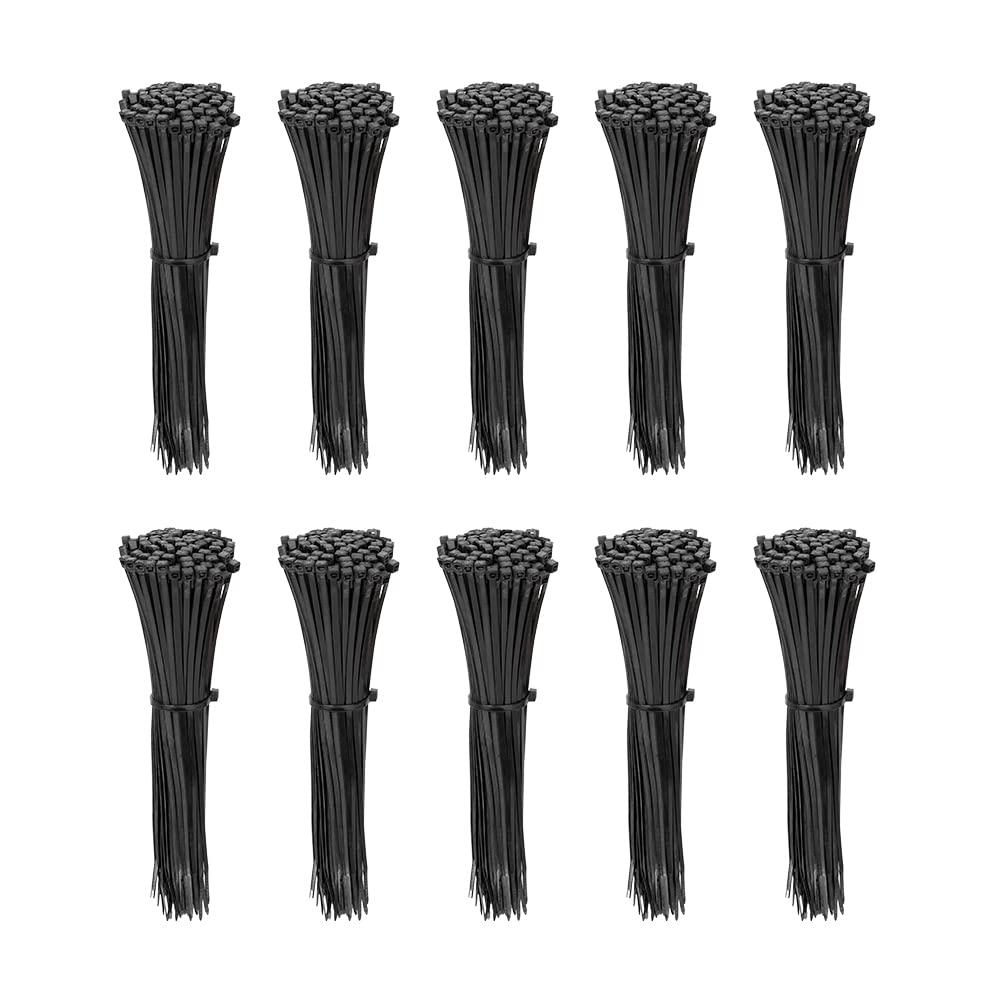 Photo 1 of **pack6**1000 Pack 4 inch KOOWIN Nylon Plastic Cable Zip Ties Small Wire Wraps Black