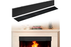 LCGAOYA ﻿Adjustable Fireplace Smoke Guard, Fireplace Hood Heat Deflector 6 inches Height, for 28 to 48" Fireplace Hood Heat Shield,Heat Shield for TV Above Fireplace,with Insulation Cotto