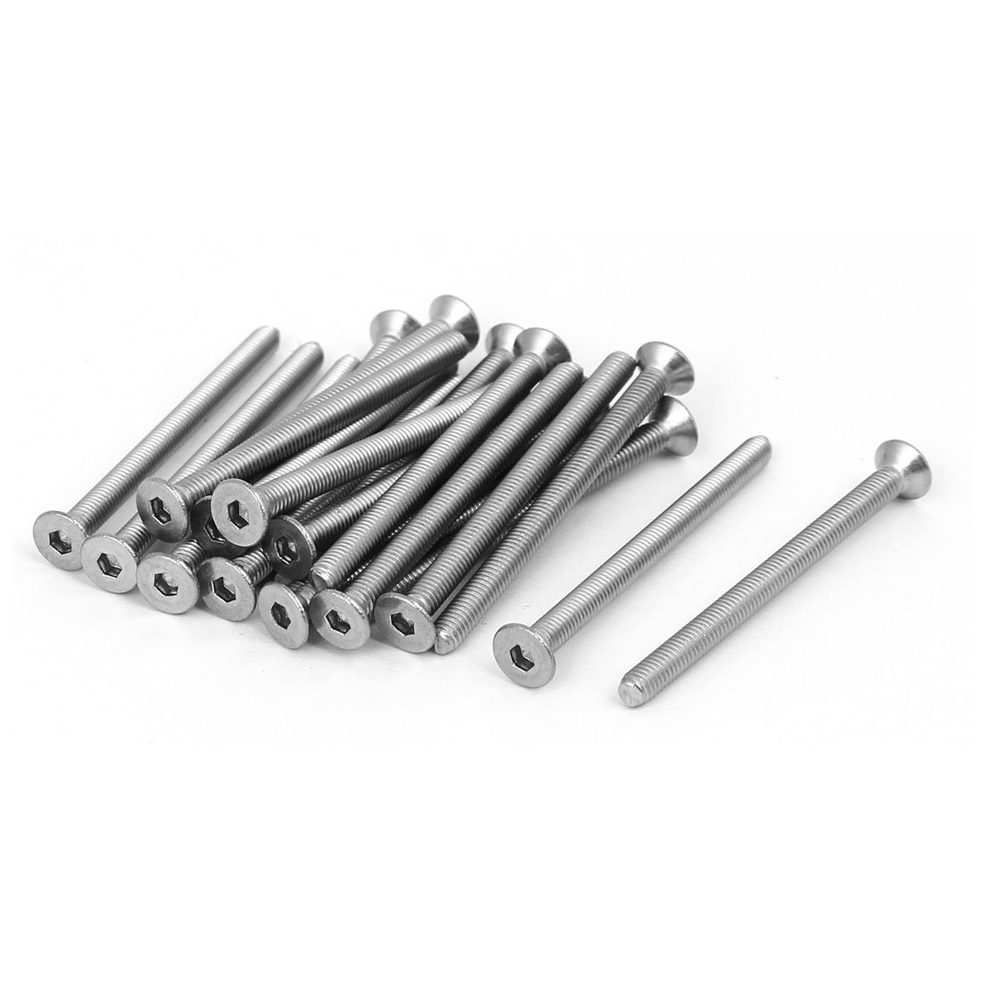 Sourcingmap DIN7991 M3x40mm 316 Stainless Steel Flat Head Hex Socket Cap Screw Bolt 20pcs