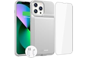 ZENEE for iPhone 13/13 Pro/14/14 Pro Battery Case，【2025 New】 Ultra-Slim 7000mAh Portable Rechargeable Charger Case Cover for iPhone 13，14，14 Pro，13 Pro Charging Case，Gray