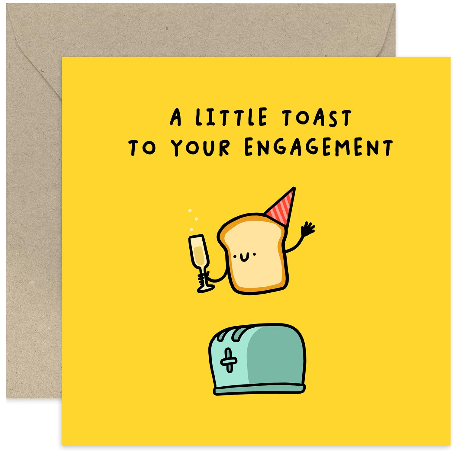 Photo 1 of Old English Co. Funny Engagement Cards For Men And Women - 'A Little Toast' Witty Humorous Engagement Gift - Funny Engaged Card For Couple Friends | Blank Inside