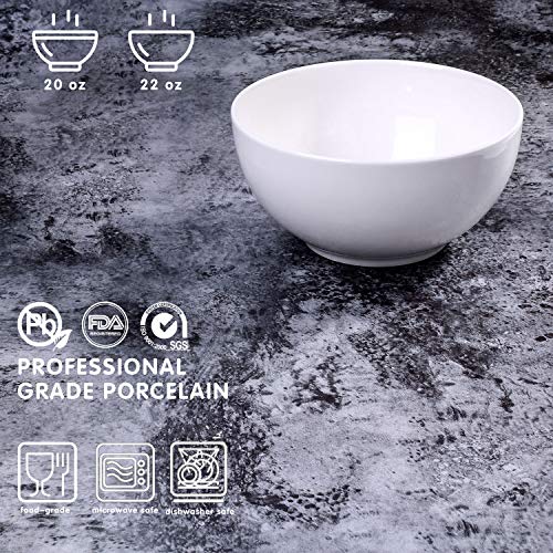 image for Alt-Gt Porcelain Bowls For Cereal/Salad/Soup/Rice/Dessert/Fruit - 6 Pa