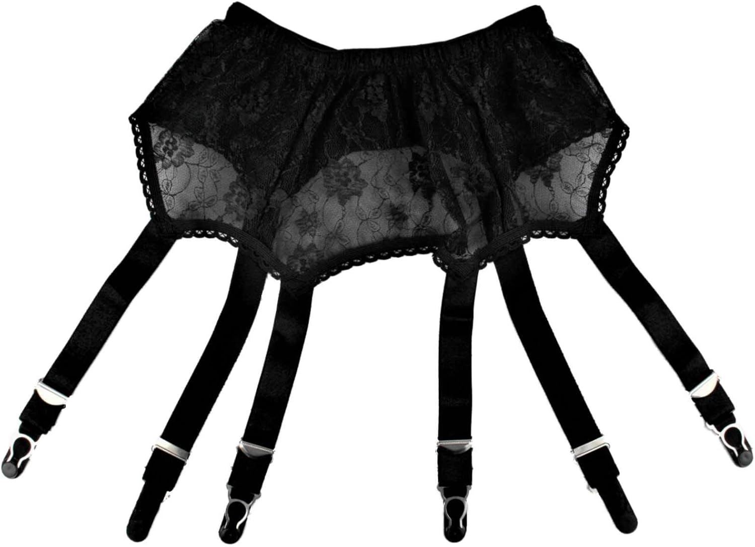 Premier Lingerie All Lace 6 Strap Garter Belt for Stockings (PL55) [USA] Clothing