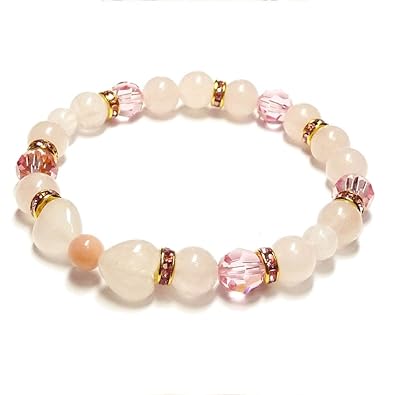 Amazon Co Jp ピンクオパール ローズクォーツ ブレスレット 腕輪