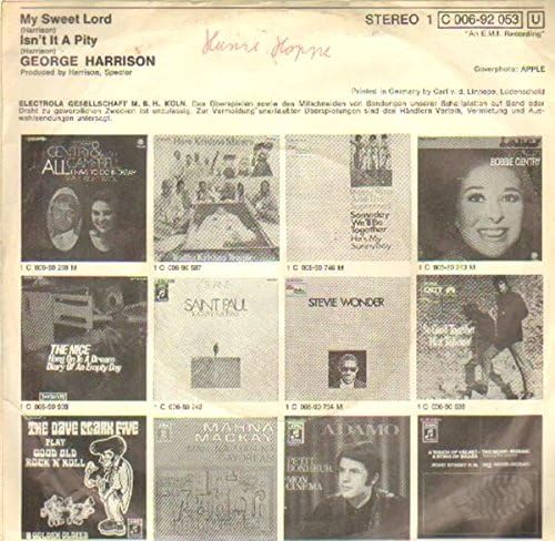 My Sweet Lord [7" VINYL] Single, Import