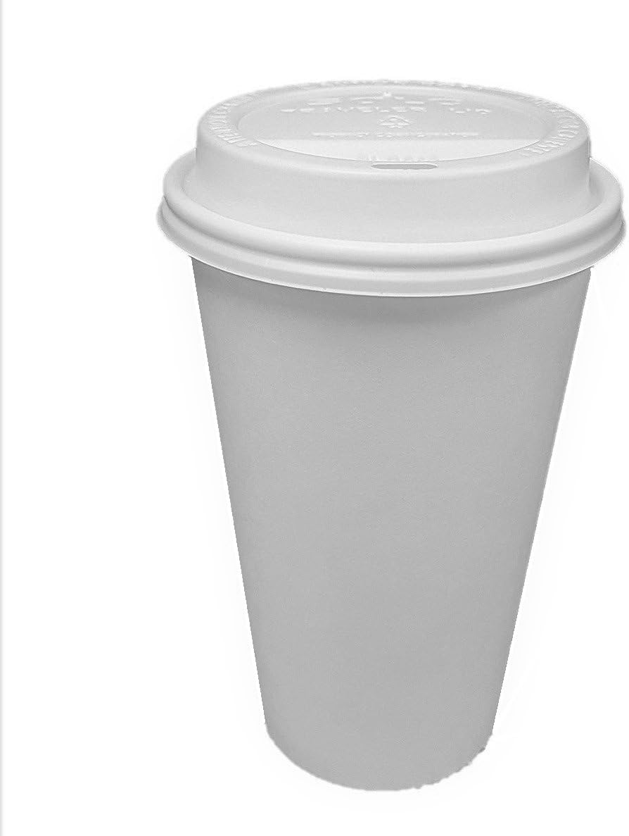 100 Sets 20 oz Paper Coffee Cup Solo Disposable White Hot Cup with