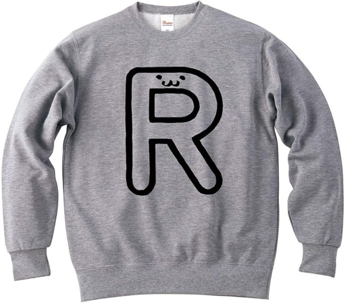 R アール アルファベット 記号 文字 筆絵 イラスト おもしろ スウェット トレーナー トレーナー パーカー 通販 Amazon