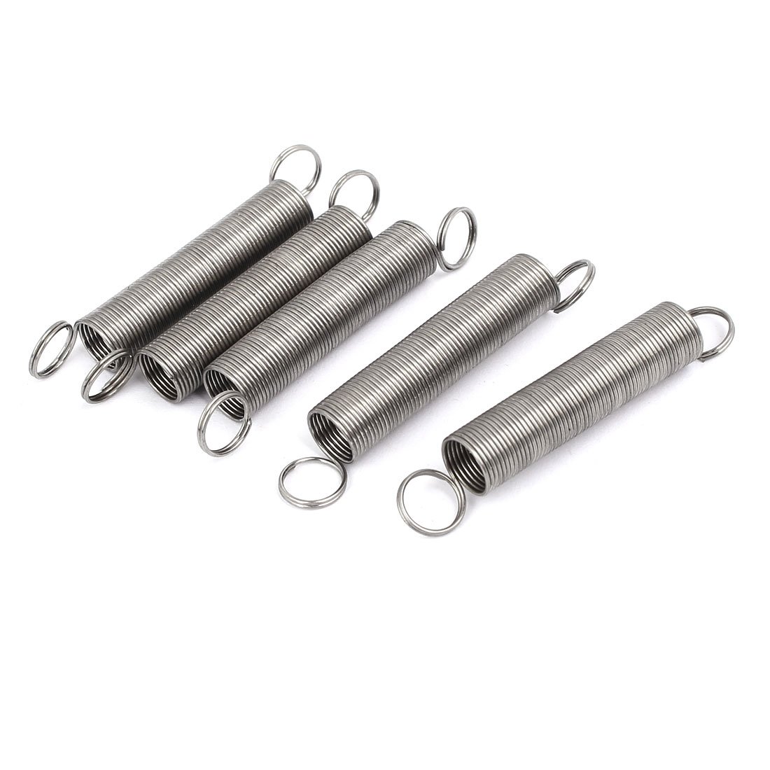 Sourcingmap 0.6mmx8mmx50mm 304 Stainless Steel Tension Springs Silver Tone 5pcs
