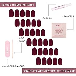 Glamnetic Press On Nails - Berry Maroon | Opaque