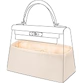 DGAZ Purse Bag Organizer Insert, Silk, Luxury Handbag Tote in Bag Shapers, Fits Kelly mini I/mini II /20/25/28/32/35/40 Bags (Craie, KL25)