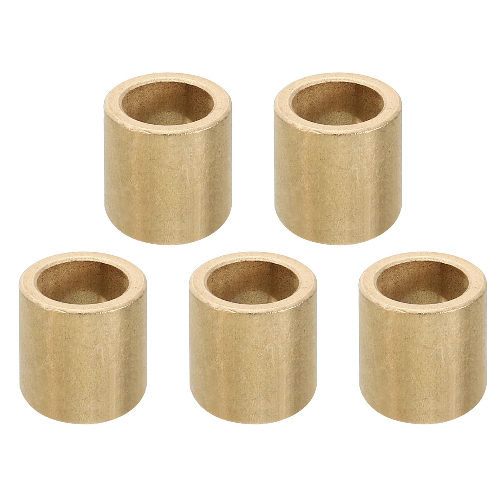 PATIKIL M10 Brass Spacers, 5 Pcs Metal Spacer Brass 10mm ID x 14mm OD x 15mm L Brass Spacers Screw Standoff for 3/8 Inch or M10 Screw