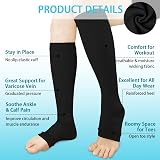 ACWOO Compression Socks Open Toe 2 Pairs Unisex Flight Running Medical view 2