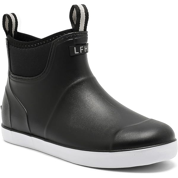 QUENLOOP Men's Ankle Rain Boots - Waterproof Slip-On Chelsea Work Shoes For Garden, Snow, Wet Weather - View #7
