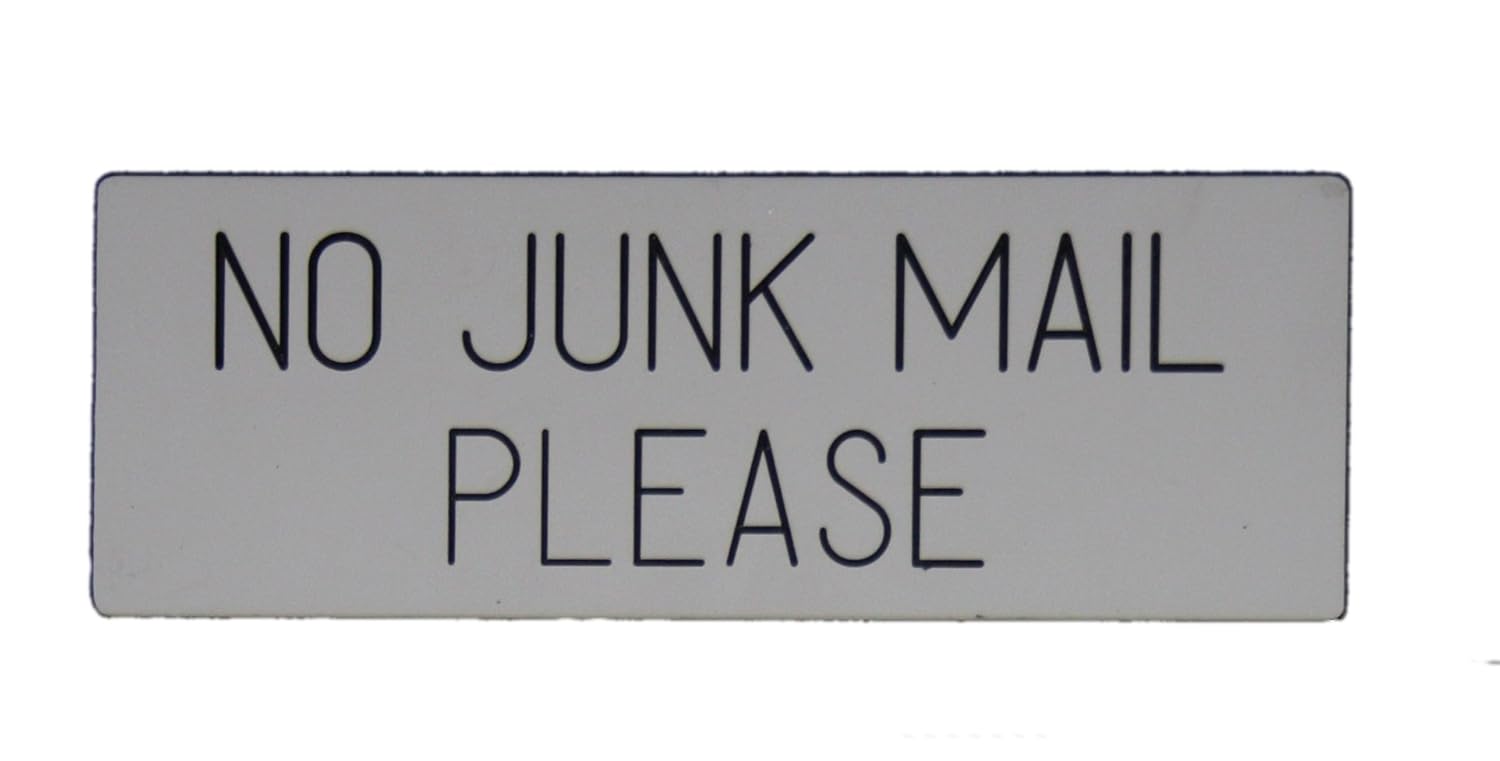 No Junk Mail Please Engraved Weatherproof Door/Gate Sign Amazon.co