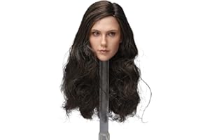 Fremego 1/6 Scale Female Head Sculpt,European Beauty Girl Curls Hair Head Carved for 12inch Female PH TBL JO Action Figure Body (Squint Version)