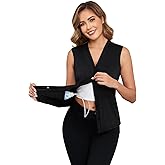 Momctnino Woman's Mastectomy Shirts with Drain Pockets Open Front Breast Cancer V-Neck Tank Top Post Mastectomy Must Haves