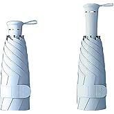 Mini Folding Travel Umbrella with Built-in Hidden Telescoping Handle,Teflon Coating, UPF 50+,UV Protection,Compact Lightweight Portable,6 Ribs Design,Small,Sun/Rain,Women/ Kids/Girls,Backpack Car