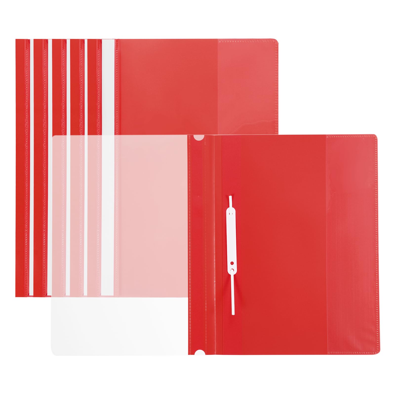 PATIKIL Report Covers, 6 Pcs Plastic Clear Front File Sheet Document Presentation Binder Folder Protector Portfolio for A4 Size Paper Office, Red
