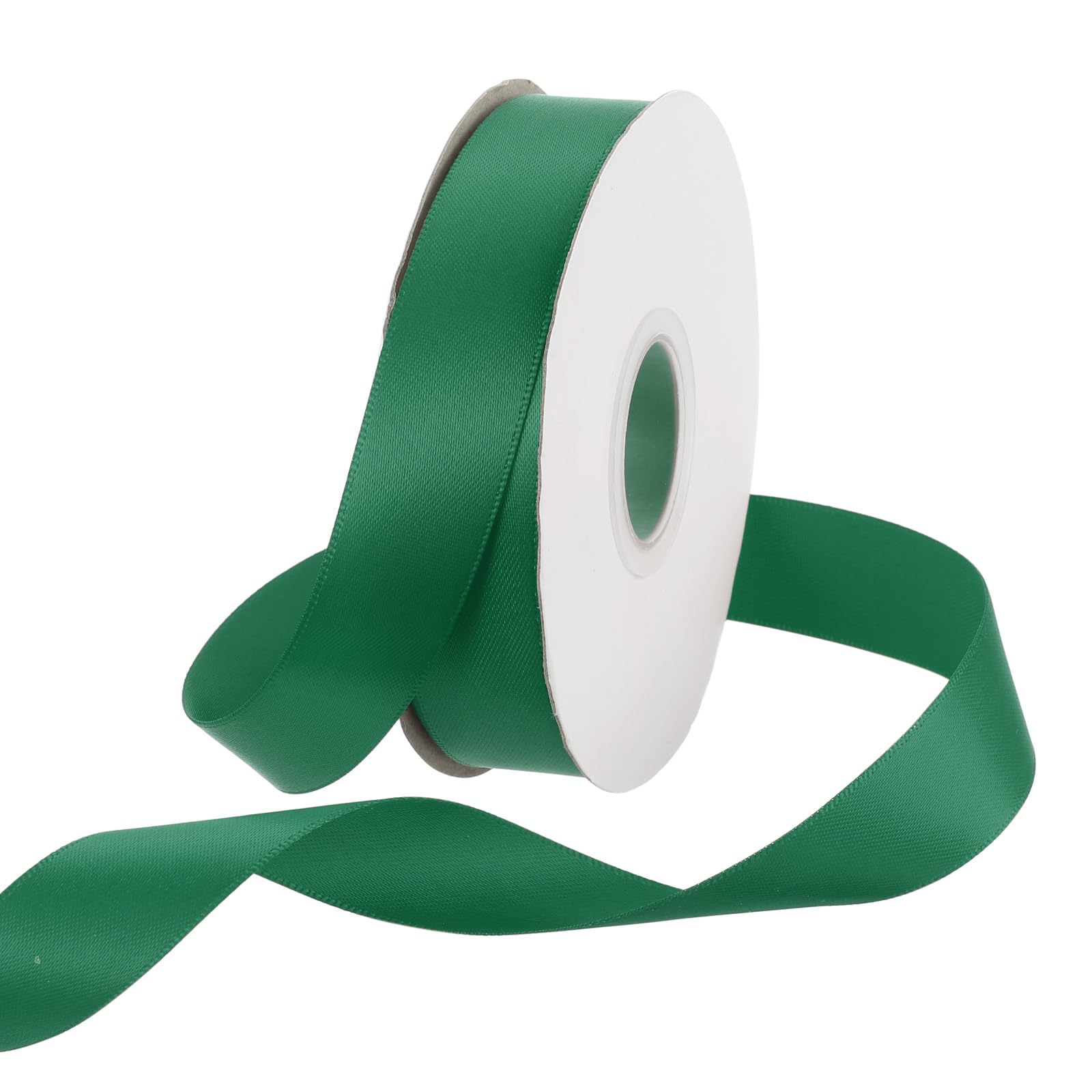 Rebower 20mm Satin Ribbon 46m Thick Double Face Grosgrain Silk Ribbon, [for Gift Wrapping, Hair Bows, Wedding, Cake, Flower] - 50 Yard/150ft/ Forest Green