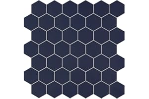 INNO STICKERS 10-Sheet Hexagon Peel and Stick Tile Backsplash, Waterproof Stick on Backsplash, 11.42" x 11.42" Self-Adhesive Marble Tiles for Kitchen,Bathroom,Bedroom, Navy Blue