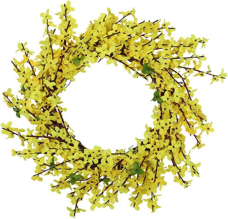 Youngnet Artificial Flower Leaf Wreath Wall Window Door Hanging Home Wedding Decoration 11.81 x 11.81 x1.96inch