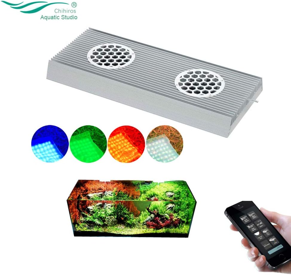 Chihiros Vivid Aquarium LED Light Intelligent Aquatic Fish Plant LED Lamp Lighting RGB LED Light for Aquarium Fish Tank APP Control Lamp (Vivid)