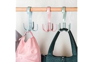 1PC Handbag Hanger - Multi-Use Rotated Hooks Organizer for Purses, Belts, Scarves & Shoes | Space Saving Closet Solution (Pin