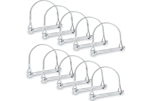 Comonc 10 PCS Safety Coupler Pin Pto Pin Shaft Locking Pin 1/4 pin Hitch pin Round Wire Lock Pin 1/4" x 2-3/4" for PTO,Farm,Lawn,Hitches,and Garden