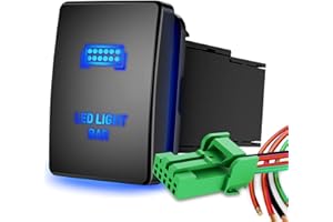 Nilight LED Light BAR Push Button Switch 12V ON Off with Connector Wire Kit 1.28" x 0.87" Replacement for Toyota Sequoia Highlander Tacoma Tundra 4Runner RAVR Yaris