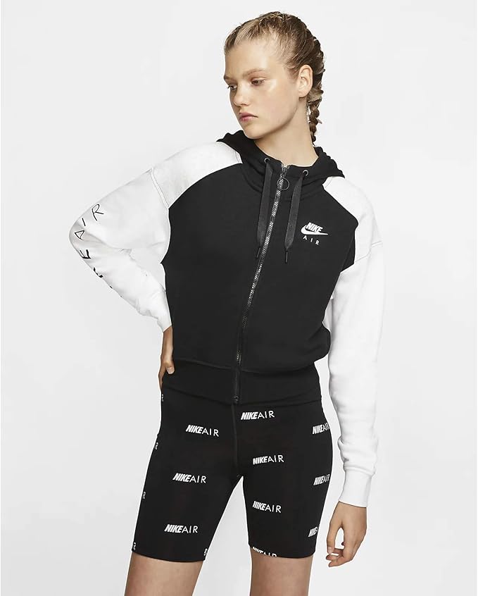 Amazon ナイキ Nike エア ジップ フーディー パーカー ジャケット Air Zip Hoodie Jacket セットアップ レディース ブラック ホワイト Black White L 並行輸入品 アウトドア アウトドアジャケット 通販