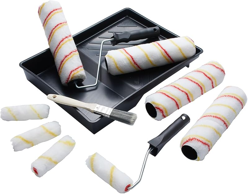 Fit For The Job 12 Piece Emulsion Paint Roller Set 4x 9" + 4x Mini Rollers