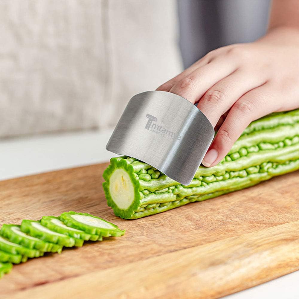Tmtamye Finger Guard for Cutting Vegetables, 304 Premium Stainless Steel Slicing Tools 5 Pcs, Finger Guards for Cutting, Knife Chopping Safe Cutting Protector for Fingers Kitchen Tools: Kitchen & Dining
